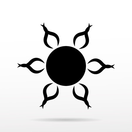 Simple sun vector icon on white background.Vector illustration eps10のイラスト素材