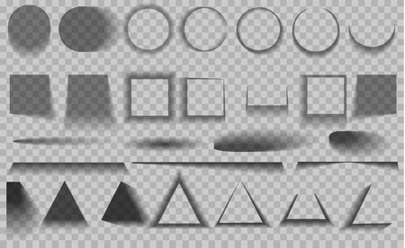 Vector shadows isolated. Set of round and square shadow effects. Vector illustration eps 10のイラスト素材