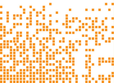 Dissolved filled square dotted vector icon with disintegration effect. Vector rectangle elements are grouped. Isolated on white background.のイラスト素材