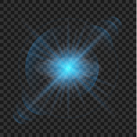 Glowing lights effect, flare, explosion and stars. Special effect isolated on transparent backgroundのイラスト素材