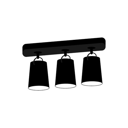 Lamp chandelier for three ceiling black on a white background. Vector illustration for your design.のイラスト素材