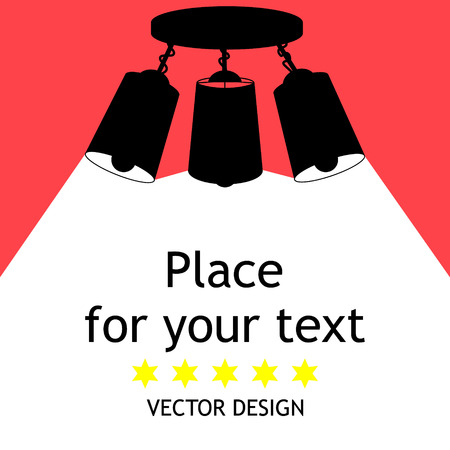 Modern interior.Vector Isolated Lamp.Lamp bulb Icon.Place for your text.のイラスト素材