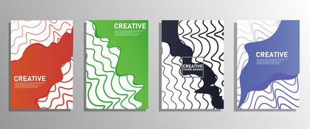 Cover design template with wavy lines. Vector illustration. EPS10のイラスト素材