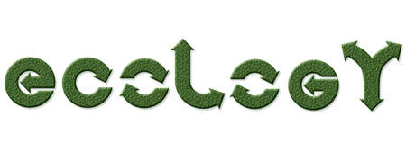 3d ecology word with natural textureの写真素材