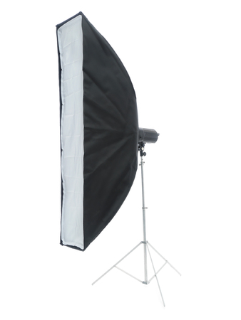 Large strip light on metal stand shot on white の写真素材