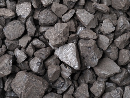 Closeup of black coal lumpsの写真素材