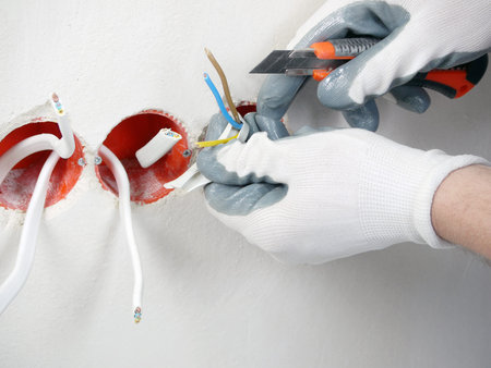 Closeup of electrician