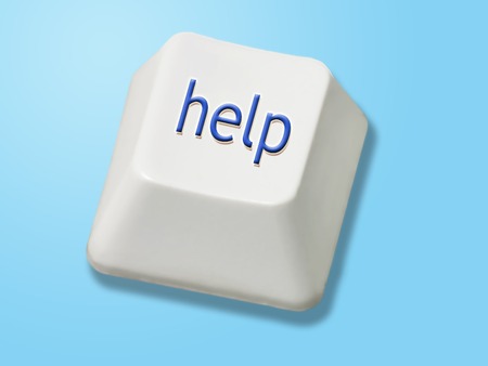 Computer keyboard key with help wordの写真素材