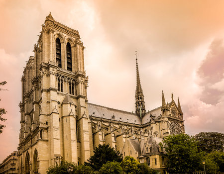 Notre Dame Cathedral in Paris, Franceの写真素材