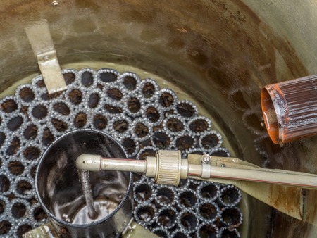 Closeup of biological treatment plant of domestic wastewater の写真素材