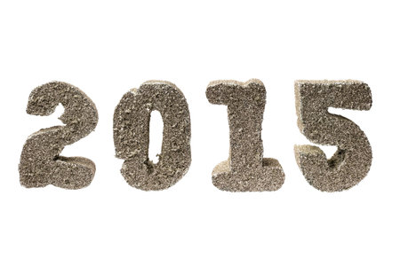 New Year 2015 golden digits - isolated on white