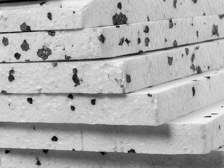 Closeup of insulation styrofoam panels with graphite additiveの写真素材