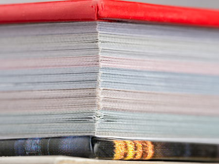 Closeup of hardcopy bookの写真素材