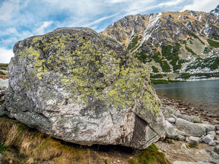 The Polish Black Pond "Czarny Staw" in the High Tatra Mountains, Polandの写真素材