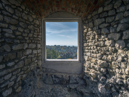 One of the chambers in the medieval castle Ogrodzieniec, located on the Trail of the Eagles' Nest within the Krakow-Czestochowa Upland, Polandのeditorial素材