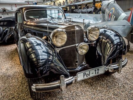 PRAGUE, CZECH REPUBLIC - MARCH 8 2017: Oldtimer Benz 540 K, from 1939-1942, showcased in the National Technical Museum of Pragueのeditorial素材