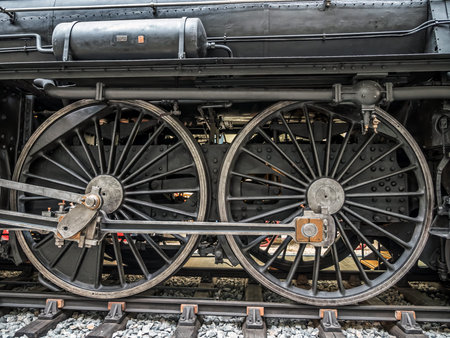 PRAGUE, CZECH REPUBLIC - MARCH 8 2017: Steam locomotive in the National Technical Museum of Prague