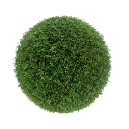 Sphere covered with fresh grassの写真素材