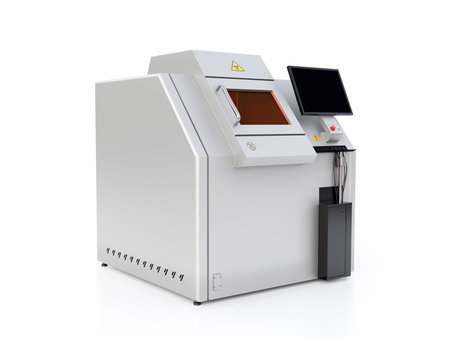 3D rendering of industrial X-ray inspection machine on white background