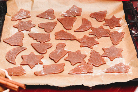 Christmas cookies on baking tray