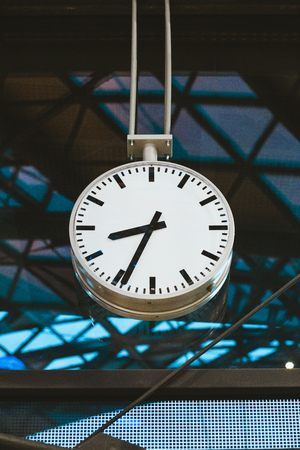 Clock in railway stationの写真素材