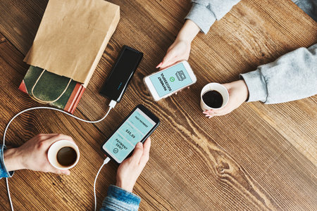 Online shopping. Paying online. Ordering product in online shop using smartphone. Payment...