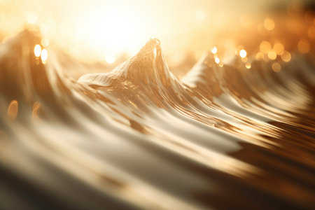 Frequence of water waves. Liquid abstract waveforms. Wallpaper background. Science and nature research. Development of technology. Beauty of natureの素材