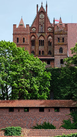 The Castle of the Teutonic Order in Malbork. Malbork Castle located in the town of Malbork, Poland. Largest medieval brick castle in the world and a UNESCO World Heritage Siteの写真素材