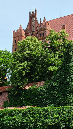 The Castle of the Teutonic Order in Malbork. Malbork Castle located in the town of Malbork, Poland. Largest medieval brick castle in the world and a UNESCO World Heritage Siteの写真素材