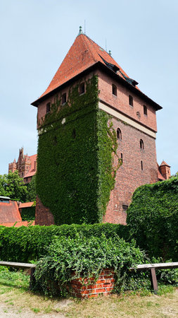 The Castle of the Teutonic Order in Malbork. Malbork Castle located in the town of Malbork, Poland. Largest medieval brick castle in the world and a UNESCO World Heritage Siteの写真素材