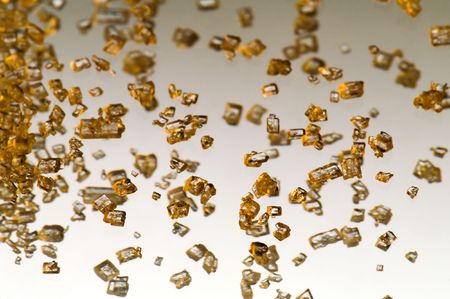 falling gold crystalsの写真素材