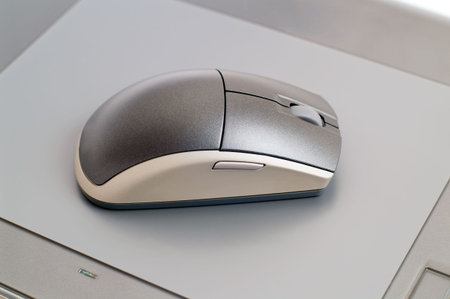 mouse on designer plane-tableの写真素材
