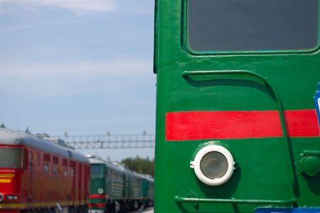 view on front of locomotiveの写真素材