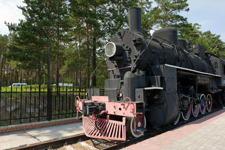 old fashioned black stream locomotive