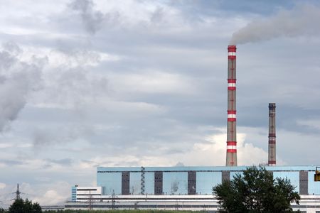 coal power plant with pipesのeditorial素材