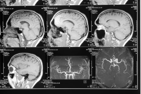 black and white head magnetic resonance image
