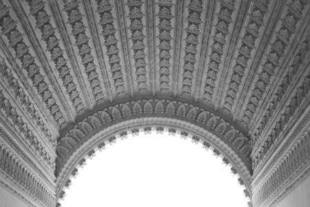 white arch with flower patternの写真素材