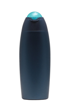 Blue tube bottle of shampoo, conditioner, hair rinse, gel, mouthwash on a white background isolated.の写真素材