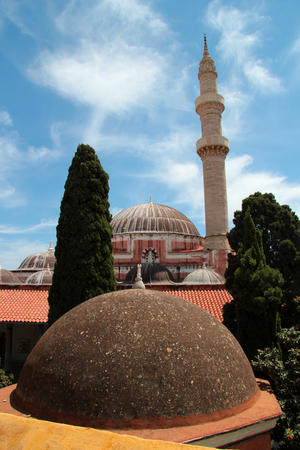 Minaret of Mosque of Suleimaniye on Rhodes Islandのeditorial素材