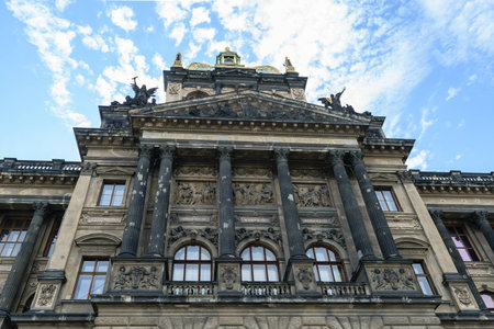 Building of the National Museum in Pragueのeditorial素材