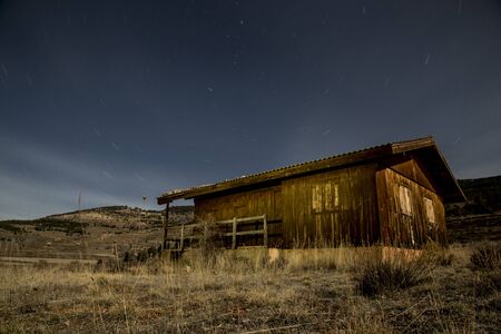 cabaa abandoned under night skyの写真素材