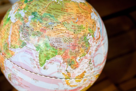close-up globe in chinese language