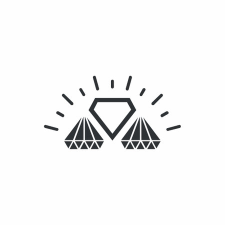 Diamond icon in flat style. Jewelry vector illustration on white isolated background. Gemstone business concept.の写真素材