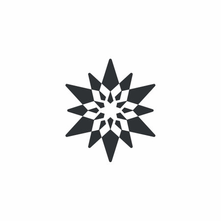 Snowflake icon in flat style. Christmas snow vector illustration on white isolated background. Winter christmas business concept.の写真素材