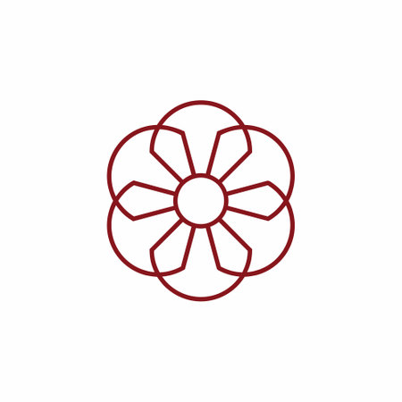 flower line style icon design, floral nature plant ornament garden decoration and botany theme Vector illustrationの写真素材