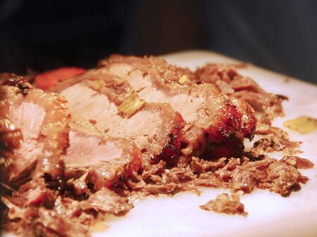 Sliced roasted beefの写真素材