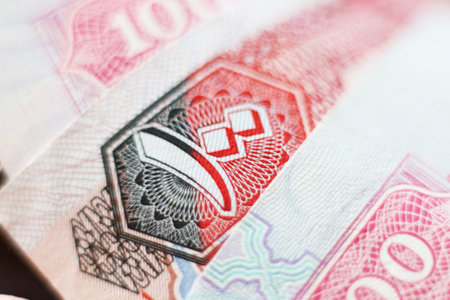 uae dirhams closeup