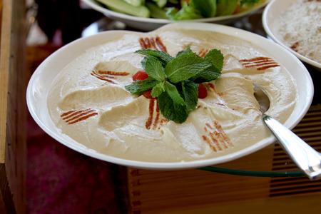 hummus close upの写真素材