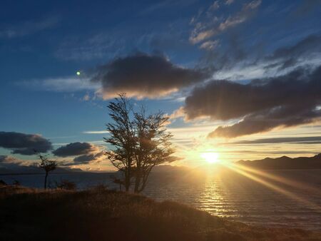Tierra del Fuego Sunset. Burningの写真素材
