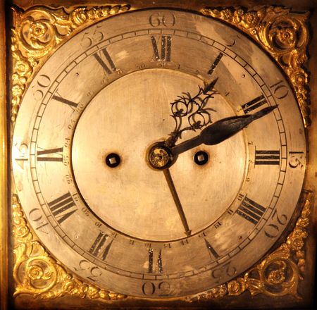 Close-up of antique clock made in the eighteen centuryの写真素材